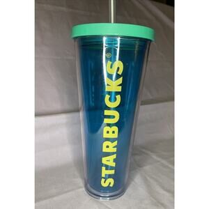 Green Starbucks and Yellow Writing STARBUCKS New Straw 24 Oz Venti Tumbler